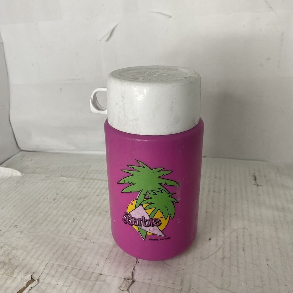 Vintage 1988 Hollywood Barbie Pink Plastic Thermos Only